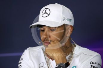 World © Octane Photographic Ltd. Formula 1 - Spanish Grand Prix. Lewis Hamilton - Mercedes AMG Petronas F1 W08 EQ Energy+. Circuit de Barcelona - Catalunya, Spain, Spain, FIA Drivers' Press Conference. Thursday 11th May 2017. Digital Ref:1807LB1D8926