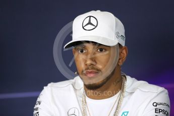 World © Octane Photographic Ltd. Formula 1 - Spanish Grand Prix. Lewis Hamilton - Mercedes AMG Petronas F1 W08 EQ Energy+. Circuit de Barcelona - Catalunya, Spain, Spain, FIA Drivers' Press Conference. Thursday 11th May 2017. Digital Ref:1807LB1D8932