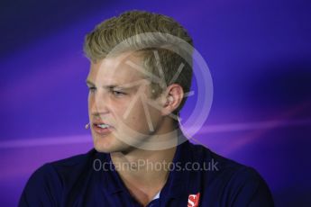 World © Octane Photographic Ltd. Formula 1 - Spanish Grand Prix. Marcus Ericsson – Sauber F1 Team C36. Circuit de Barcelona - Catalunya, Spain, FIA Drivers' Press Conference. Thursday 11th May 2017. Digital Ref:1807LB1D8969