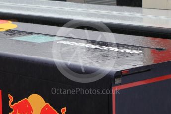 World © Octane Photographic Ltd. Formula 1 - Spanish Grand Prix. Red Bull Racing in the rain. Circuit de Barcelona - Catalunya, Spain. Thursday 11th May 2017. Digital Ref: 1805CB1L7391