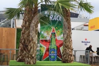 World © Octane Photographic Ltd. Formula 1 - Spanish Grand Prix. Heineken 0.0 bar in the paddock. Circuit de Barcelona - Catalunya, Spain. Thursday 11th May 2017. Digital Ref:1805CB1L7450