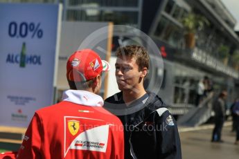 World © Octane Photographic Ltd. Formula 1 - Spanish Grand Prix. Sebastian Vettel - Scuderia Ferrari SF70H and Daniil Kvyat - Scuderia Toro Rosso STR12. Circuit de Barcelona - Catalunya, Spain. Thursday 11th May 2017. Digital Ref:1805CB1L7463