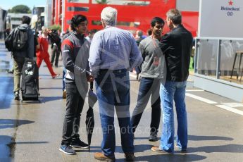 World © Octane Photographic Ltd. Formula 1 - Spanish Grand Prix. Arjun Maini - Sahara Force India Development Driver and Karun Chandhok. Circuit de Barcelona - Catalunya, Spain. Thursday 11th May 2017. Digital Ref:1805CB1L7478