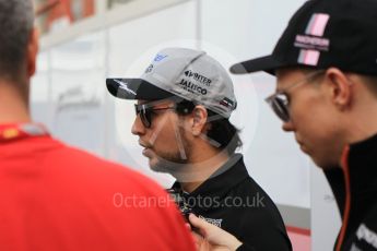 World © Octane Photographic Ltd. Formula 1 - Spanish Grand Prix. Sergio Perez - Sahara Force India VJM10. Circuit de Barcelona - Catalunya, Spain. Thursday 11th May 2017. Digital Ref: 1805CB1L7495