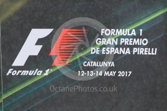 World © Octane Photographic Ltd. Formula 1 - Spanish Grand Prix. Race banner. Circuit de Barcelona - Catalunya, Spain. Thursday 11th May 2017. Digital Ref: 1805CB7D3412