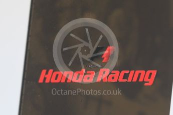 World © Octane Photographic Ltd. Formula 1 - Spanish Grand Prix. Honda Racing logo. Circuit de Barcelona - Catalunya, Spain. Thursday 11th May 2017. Digital Ref: 1805CB7D3695