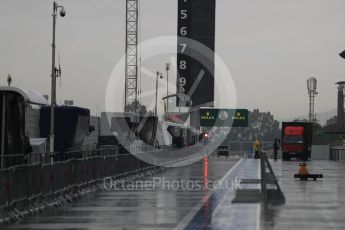 World © Octane Photographic Ltd. Formula 1 - Spanish Grand Prix. Wet Thursday morning pitlane. Circuit de Barcelona - Catalunya, Spain. Thursday 11th May 2017. Digital Ref: 1805LB1D8248