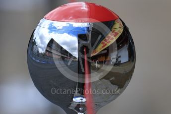 World © Octane Photographic Ltd. Formula 1 - Spanish Grand Prix. Reflections from Sauber F1 Team equipment. Circuit de Barcelona - Catalunya. Thursday 11th May 2017. Digital Ref: 1805LB1D8567