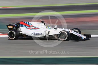 World © Octane Photographic Ltd. Formula 1 winter test 1, Williams martini Racing FW40 – Felipe Massa. Circuit de Barcelona-Catalunya. Monday 27th February 2017. Digital Ref :1780CB1D2673