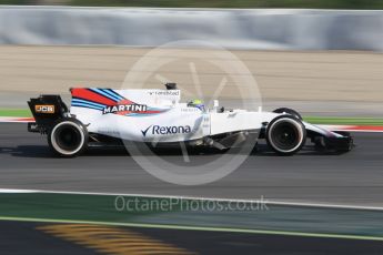 World © Octane Photographic Ltd. Formula 1 winter test 1, Williams martini Racing FW40 – Felipe Massa. Circuit de Barcelona-Catalunya. Monday 27th February 2017. Digital Ref :1780CB1D2681