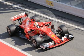 World © Octane Photographic Ltd. Formula 1 - Winter Test 1. Sebastian Vettel - Scuderia Ferrari SF70H. Circuit de Barcelona-Catalunya. Monday 27th February 2017. Digital Ref :1780CB1D2718