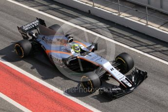 World © Octane Photographic Ltd. Formula 1 - Winter Test 1. Sergio Perez - Sahara Force India VJM10. Circuit de Barcelona-Catalunya. Monday 27th February 2017. Digital Ref :1780CB1D2767