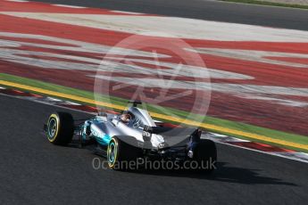World © Octane Photographic Ltd. Formula 1 - Winter Test 1. Lewis Hamilton - Mercedes AMG Petronas F1 W08 EQ Energy+. Circuit de Barcelona-Catalunya. Monday 27th February 2017. Digital Ref :1780CB1D3094