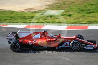 World © Octane Photographic Ltd. Formula 1 - Winter Test 1. Sebastian Vettel - Scuderia Ferrari SF70H. Circuit de Barcelona-Catalunya. Monday 27th February 2017. Digital Ref :1780CB1D3103