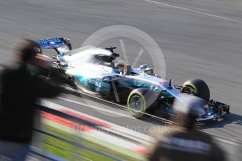 World © Octane Photographic Ltd. Formula 1 - Winter Test 1. Lewis Hamilton - Mercedes AMG Petronas F1 W08 EQ Energy+. Circuit de Barcelona-Catalunya. Monday 27th February 2017. Digital Ref :1780CB1D3178