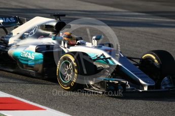 World © Octane Photographic Ltd. Formula 1 - Winter Test 1. Lewis Hamilton - Mercedes AMG Petronas F1 W08 EQ Energy+. Circuit de Barcelona-Catalunya. Monday 27th February 2017. Digital Ref :1780CB1D3422