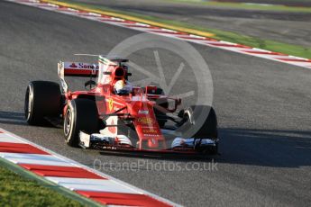 World © Octane Photographic Ltd. Formula 1 - Winter Test 1. Sebastian Vettel - Scuderia Ferrari SF70H. Circuit de Barcelona-Catalunya. Monday 27th February 2017. Digital Ref :1780CB1D3426