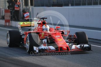 World © Octane Photographic Ltd. Formula 1 winter test 1, Scuderia Ferrari SF70H – Sebastian Vettel. Circuit de Barcelona-Catalunya. Monday 27th February 2017. Digital Ref :1780CB1D6062