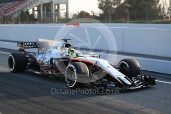 World © Octane Photographic Ltd. Sahara Force India VJM10 – Sergio Perez. Formula 1 winter test 1, Circuit de Barcelona-Catalunya. Monday 27th February 2017. Digital Ref :1780CB1D6166