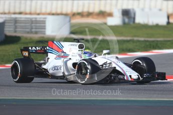 World © Octane Photographic Ltd. Formula 1 winter test 1, Williams martini Racing FW40 – Felipe Massa. Circuit de Barcelona-Catalunya. Monday 27th February 2017. Digital Ref :1780CB1D6490