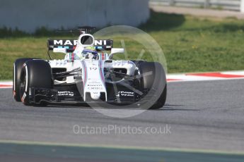 World © Octane Photographic Ltd. Formula 1 winter test 1, Williams martini Racing FW40 – Felipe Massa. Circuit de Barcelona-Catalunya. Monday 27th February 2017. Digital Ref :1780CB1D6525