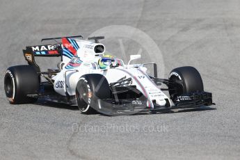 World © Octane Photographic Ltd. Formula 1 winter test 1, Williams martini Racing FW40 – Felipe Massa. Circuit de Barcelona-Catalunya. Monday 27th February 2017. Digital Ref :1780CB1D6555