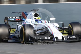 World © Octane Photographic Ltd. Formula 1 - Winter Test 1. Felipe Massa, - Williams Martini Racing FW40. Circuit de Barcelona-Catalunya. Monday 27th February 2017. Digital Ref : 1780CB1D6962