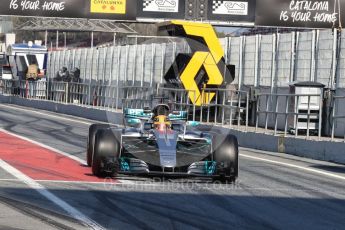 World © Octane Photographic Ltd. Formula 1 - Winter Test 1. Lewis Hamilton - Mercedes AMG Petronas F1 W08 EQ Energy+. Circuit de Barcelona-Catalunya. Monday 27th February 2017. Digital Ref : 1780LB1D8533
