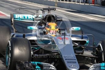 World © Octane Photographic Ltd. Formula 1 - Winter Test 1. Lewis Hamilton - Mercedes AMG Petronas F1 W08 EQ Energy+. Circuit de Barcelona-Catalunya. Monday 27th February 2017. Digital Ref : 1780LB1D8540