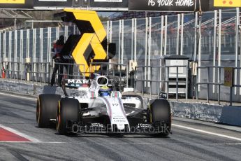 World © Octane Photographic Ltd. Formula 1 - Winter Test 1. Felipe Massa - Williams Martini Racing FW40. Circuit de Barcelona-Catalunya. Monday 27th February 2017. Digital Ref : 1780LB1D8602