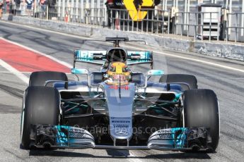 World © Octane Photographic Ltd. Formula 1 - Winter Test 1. Lewis Hamilton - Mercedes AMG Petronas F1 W08 EQ Energy+. Circuit de Barcelona-Catalunya. Monday 27th February 2017. Digital Ref : 1780LB1D8652