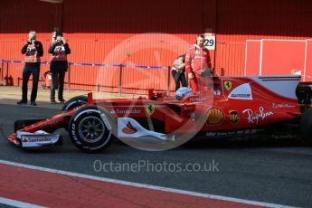 World © Octane Photographic Ltd. Formula 1 - Winter Test 1. Sebastian Vettel - Scuderia Ferrari SF70H. Circuit de Barcelona-Catalunya. Monday 27th February 2017. Digital Ref : 1780LB5D7694