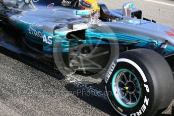 World © Octane Photographic Ltd. Formula 1 - Winter Test 1. Lewis Hamilton - Mercedes AMG Petronas F1 W08 EQ Energy+. Circuit de Barcelona-Catalunya. Monday 27th February 2017. Digital Ref : 1780LB5D7923