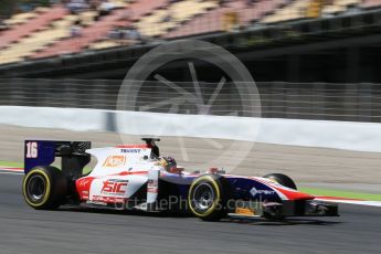 World © Octane Photographic Ltd. FIA Formula 2 (F2) - Qualifying. Nabil Jeffri – Trident. Circuit de Barcelona - Catalunya, Spain. Friday 12th May 2017. Digital Ref:1813CB1L8446