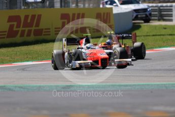 World © Octane Photographic Ltd. FIA Formula 2 (F2) - Qualifying. Jordan King – MP Motorsport and Gustav Malja – Racing Engineering. Circuit de Barcelona - Catalunya, Spain. Friday 12th May 2017. Digital Ref:1813CB7D5014