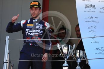 World © Octane Photographic Ltd. FIA Formula 2 (F2) - Race 1. Luca Ghiotto – Russian Time. Circuit de Barcelona - Catalunya, Spain. Friday 12th May 2017. Digital Ref:1819LB1D2396