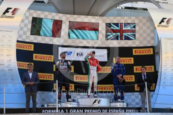 World © Octane Photographic Ltd. FIA Formula 2 (F2) - Race 1. Charles Leclerc – Prema Racing (1st), Luca Ghiotto – Russian Time (2nd) and Oliver Rowland – DAMS (3rd). Circuit de Barcelona - Catalunya, Spain. Friday 12th May 2017. Digital Ref:1819LB1D2425