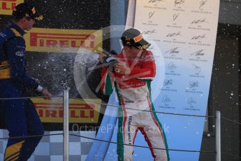 World © Octane Photographic Ltd. FIA Formula 2 (F2) - Race 1. Charles Leclerc – Prema Racing (1st) and Oliver Rowland – DAMS (3rd). Circuit de Barcelona - Catalunya, Spain. Friday 12th May 2017. Digital Ref:1819LB1D2470
