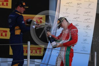 World © Octane Photographic Ltd. FIA Formula 2 (F2) - Race 1. Charles Leclerc – Prema Racing (1st) and Oliver Rowland – DAMS (3rd). Circuit de Barcelona - Catalunya, Spain. Friday 12th May 2017. Digital Ref:1819LB1D2486