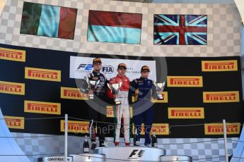 World © Octane Photographic Ltd. FIA Formula 2 (F2) - Race 1. Charles Leclerc – Prema Racing (1st), Luca Ghiotto – Russian Time (2nd) and Oliver Rowland – DAMS (3rd). Circuit de Barcelona - Catalunya, Spain. Friday 12th May 2017. Digital Ref:1819LB1D2515