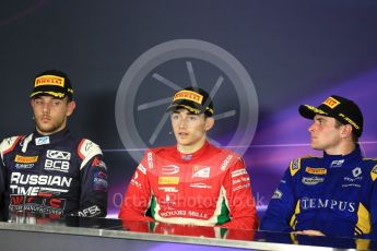 World © Octane Photographic Ltd. FIA Formula 2 (F2) - Race 1. Charles Leclerc – Prema Racing (1st), Luca Ghiotto – Russian Time (2nd) and Oliver Rowland – DAMS (3rd). Circuit de Barcelona - Catalunya, Spain. Friday 12th May 2017. Digital Ref:1819LB1D2523