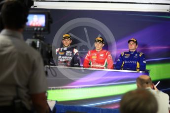 World © Octane Photographic Ltd. FIA Formula 2 (F2) - Race 1. Charles Leclerc – Prema Racing (1st), Luca Ghiotto – Russian Time (2nd) and Oliver Rowland – DAMS (3rd). Circuit de Barcelona - Catalunya, Spain. Friday 12th May 2017. Digital Ref:1819LB1D2525