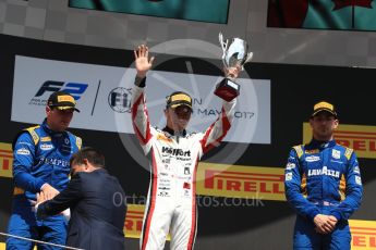 World © Octane Photographic Ltd. FIA Formula 2 (F2) - Race 2. Nobuharu Matsushita (1st) – ART Grand Prix with Oliver Rowland (2nd) and Nicolas Latifi (3rd) – DAMS . Circuit de Barcelona - Catalunya, Spain. Sunday 14th May 2017. Digital Ref:1822LB1D3360