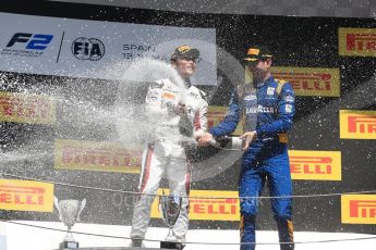 World © Octane Photographic Ltd. FIA Formula 2 (F2) - Race 2. Nobuharu Matsushita (1st) – ART Grand Prix with Nicolas Latifi (3rd) – DAMS . Circuit de Barcelona - Catalunya, Spain. Sunday 14th May 2017. Digital Ref:1822LB1D3409