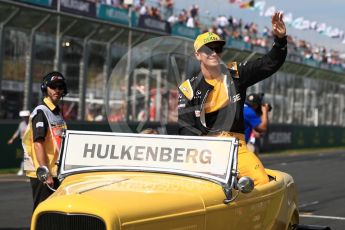 World © Octane Photographic Ltd. Formula 1 - Australian Grand Prix - Drivers Parade. Nico Hulkenberg - Renault Sport F1 Team R.S.17. Albert Park Circuit. Sunday 26th March 2017. Digital Ref: 1801LB1D5624