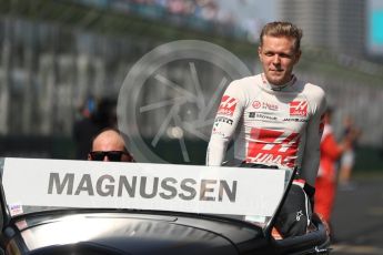 World © Octane Photographic Ltd. Formula 1 - Australian Grand Prix - Drivers Parade. Kevin Magnussen - Haas F1 Team VF-17. Albert Park Circuit. Sunday 26th March 2017. Digital Ref: 1801LB1D5714