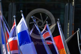 World © Octane Photographic Ltd. Formula 1 - Australian Grand Prix - Grid. Flags of the drivers on the grid. Albert Park Circuit. Sunday 26th March 2017. Digital Ref: 1801LB1D5767