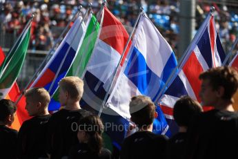 World © Octane Photographic Ltd. Formula 1 - Australian Grand Prix - Grid. Flags of the drivers on the grid. Albert Park Circuit. Sunday 26th March 2017. Digital Ref: 1801LB1D5776