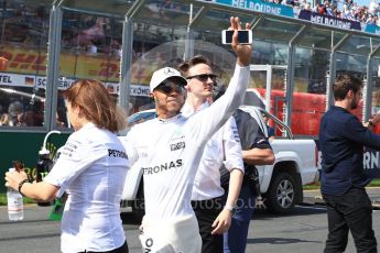 World © Octane Photographic Ltd. Formula 1 - Australian Grand Prix - Drivers Parade. Lewis Hamilton - Mercedes AMG Petronas F1 W08 EQ Energy+. Albert Park Circuit. Sunday 26th March 2017. Digital Ref: 1801LB2D5429