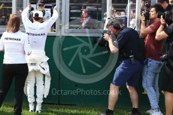 World © Octane Photographic Ltd. Formula 1 - Australian Grand Prix - Drivers Parade. Lewis Hamilton - Mercedes AMG Petronas F1 W08 EQ Energy+. Albert Park Circuit. Sunday 26th March 2017. Digital Ref: 1801LB2D5438